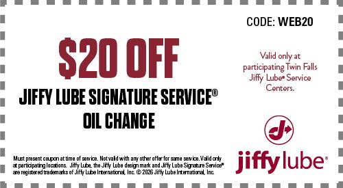 Jiffy Lube Twin Falls Area - Coupons - Oil Change Coupons